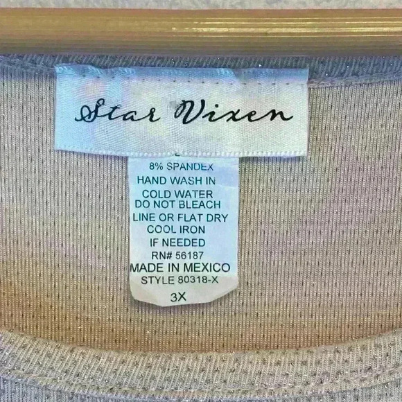 Star Vixen Light Pink Sparkle Glitter Short Sleeved HI-Low Hem Blouse‎ Size 3X - Picture 3 of 11